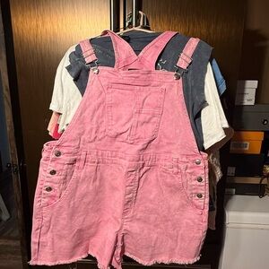 Pink Denim Overalls